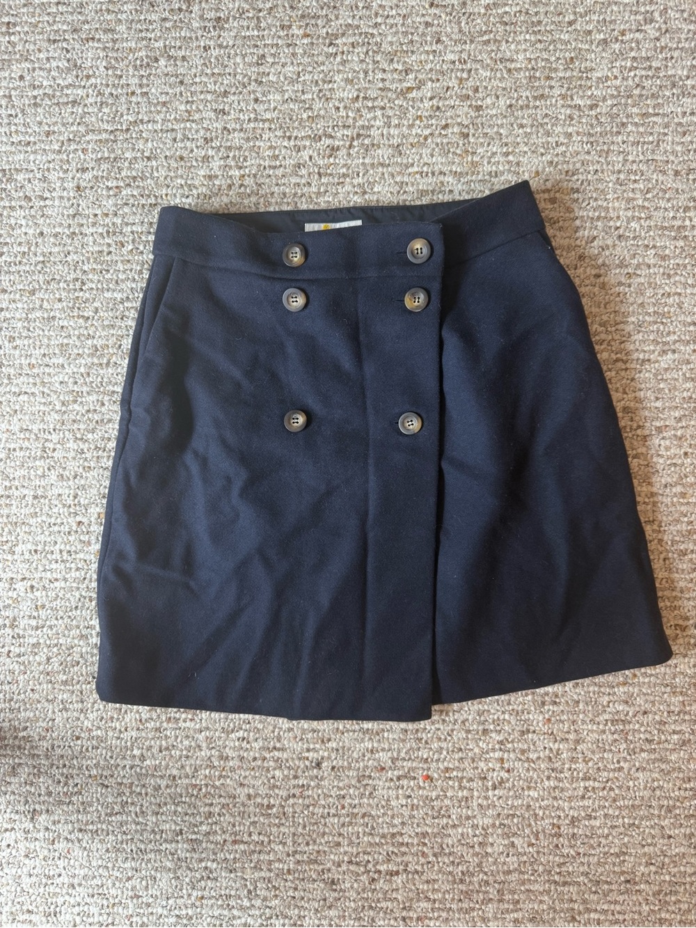 Boden Navy Double-Breasted Mini Skirt